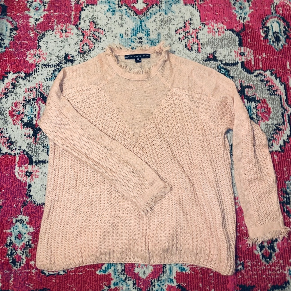 Blush Pink Fringe Sweater